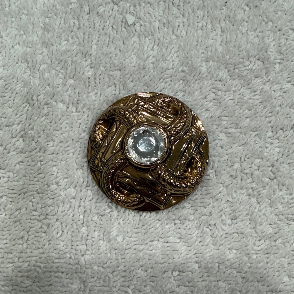Gold Scarf Ring Clip with Faux Gemstone